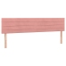 Cama box spring colchón y LED terciopelo rosa 180x200 cm