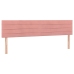 Cama box spring colchón y LED terciopelo rosa 200x200 cm