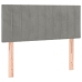 Cama box spring colchón y LED terciopelo gris claro 80x200 cm