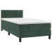 Cama box spring colchón y LED terciopelo verde oscuro 80x200 cm