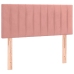 Cama box spring colchón y LED terciopelo rosa 80x200 cm