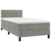 Cama box spring colchón y LED terciopelo gris claro 90x190 cm