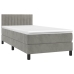 Cama box spring colchón y LED terciopelo gris claro 90x200 cm