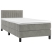 Cama box spring colchón y LED terciopelo gris claro 100x200 cm