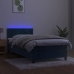 Cama box spring colchón y LED terciopelo azul oscuro 100x200 cm