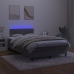 Cama box spring colchón y LED terciopelo gris oscuro 120x200 cm