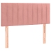Cama box spring colchón y LED terciopelo rosa 120x200 cm