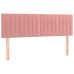 Cama box spring colchón y LED terciopelo rosa 140x190 cm