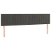 Cama box spring colchón y LED terciopelo gris oscuro 160x200 cm