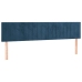 Cama box spring colchón y LED terciopelo azul oscuro 200x200 cm