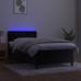 Cama box spring colchón y LED terciopelo negro 80x200 cm