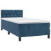 Cama box spring colchón y LED terciopelo azul oscuro 80x200 cm