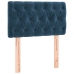 Cama box spring colchón y LED terciopelo azul oscuro 80x200 cm
