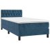 Cama box spring colchón y LED terciopelo azul oscuro 90x190 cm