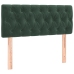 Cama box spring colchón y LED terciopelo verde oscuro 100x200cm