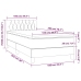Cama box spring colchón y LED terciopelo rosa 100x200 cm