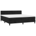 Cama box spring colchón y LED terciopelo negro 160x200 cm
