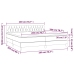 Cama box spring colchón y LED terciopelo gris claro 200x200 cm