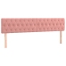 Cama box spring colchón y LED terciopelo rosa 200x200 cm