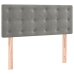 Cama box spring colchón y LED terciopelo gris claro 90x190 cm