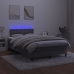 Cama box spring colchón y LED terciopelo gris oscuro 120x200 cm