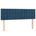 Cama box spring colchón y LED terciopelo azul oscuro 140x190 cm