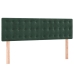 Cama box spring colchón y LED terciopelo verde oscuro 140x200cm