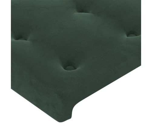 Cama box spring colchón y LED terciopelo verde oscuro 140x200cm