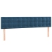 Cama box spring colchón y LED terciopelo azul oscuro 160x200 cm