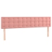 Cama box spring colchón y LED terciopelo rosa 160x200 cm