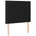 Cama box spring colchón y luces LED tela negro 90x200 cm
