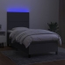 Cama box spring colchón y luces LED tela gris oscuro 100x200 cm