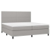 Cama box spring con colchón tela y LED gris claro 200x200 cm