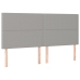 Cama box spring con colchón tela y LED gris claro 200x200 cm