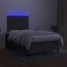 Cama box spring con colchón y LED tela gris oscuro 120x200 cm