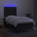 Cama box spring colchón y luces LED tela negro 80x200 cm