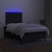 Cama box spring con colchón LED tela negro 120x200 cm