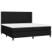 Cama box spring colchón y luces LED tela negro 200x200 cm