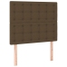 Cama box spring colchón luces LED tela marrón oscuro 100x200cm