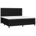 Cama box spring colchón y luces LED tela negro 200x200 cm