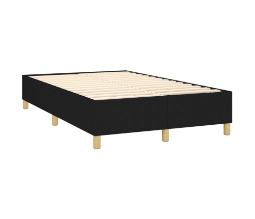 Cama box spring con colchón LED tela negro 120x200 cm