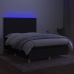 Cama box spring colchón y luces LED tela negro 140x200 cm