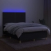 Cama box spring colchón y luces LED tela negro 140x200 cm