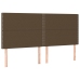 Cama box spring colchón luces LED tela marrón oscuro 160x200cm