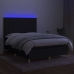 Cama box spring colchón y luces LED tela negro 140x190 cm