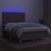 Cama box spring colchón y luces LED tela gris taupe 140x190 cm