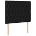 Cama box spring colchón y luces LED tela negro 90x190 cm