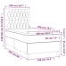 Cama box spring colchón y luces LED tela crema 100x200 cm