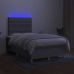 Cama box spring con colchón tela y LED gris claro 120x200 cm