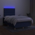 Cama box spring con colchón LED tela negro 120x200 cm